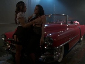 Hot lesbian sex in a hot rod
