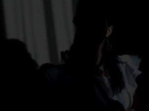 Sexy Woman Strips WHite Dress Showing