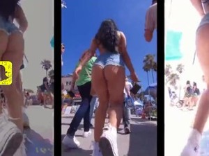Big Ass Brunette With Short Voyeur Beach