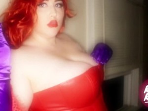 BBW Big Boob Jessica Rabbit Smokes with