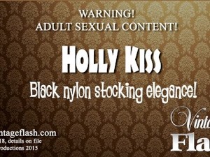 Holly Kiss - Black nylon stocking