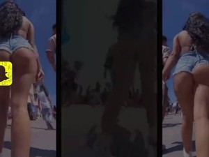 Big Ass Brunette With Short Voyeur Beach