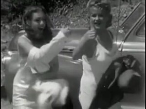 SEXY RETRO VINTAGE CAR-STOP HITCH-HIKING